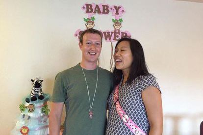 Mark Zuckerberg y Priscilla Chan en la fiesta.