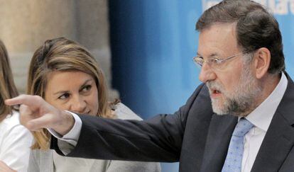Mariano Rajoy, junto a Dolores de Cospedal, durante el Comité Ejecutivo Nacional del partido.