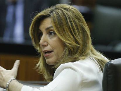 La presidenta de la Junta de Andaluc&iacute;a, Susana D&iacute;az, durante el pleno del Parlamento andaluz.