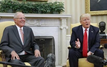 Los presidentes Pedro Pablo Kuczynski y Donald Trump