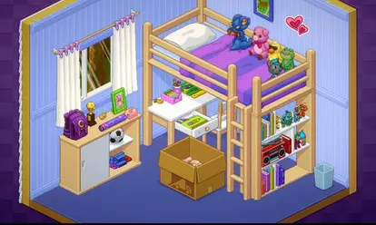 Image from the video game 'Unpacking', in which the main mission is to unpack the boxes of a move.