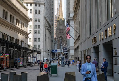 Calle en la que se encuentra la Bolsa de Nueva York, en una fotografía del 15 de julio.