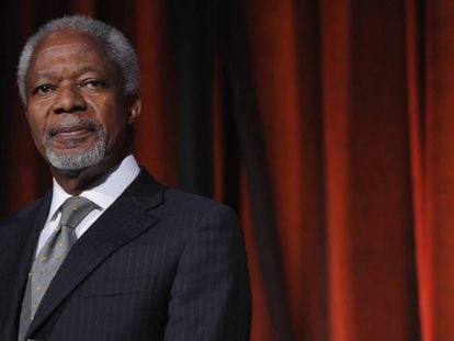 Kofi Annan, en Nueva York en 2012 / En vídeo, Kofi Annan ha fallecido a los 80 años en Berna (QUALITY-REUTERS)