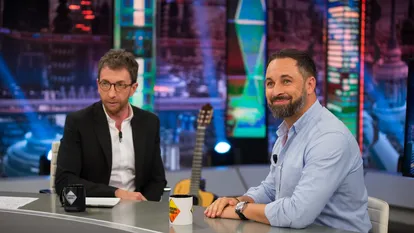 Pablo Motos y Santiago Abascal, en un momento de una entrevista en 'El hormiguero' en 2019.