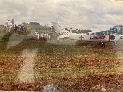 Una avioneta ambulancia, perteneciente a la patrulla aérea colombiana.