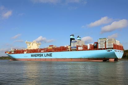 Imagen del "Mette Maersk", el barco capitaneado por Thomas Sletting.