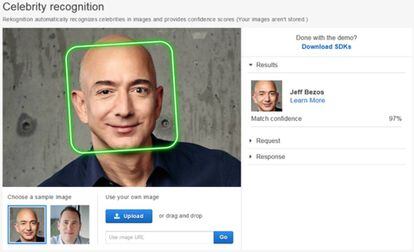 Programa de reconocimiento facial de Amazon.