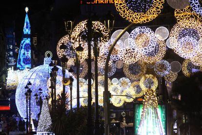 Una imagen de la iluminación navideña de Vigo.