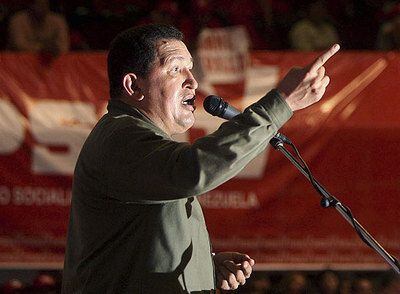 Hugo Chávez, durante un mitin el sábado en Maracaibo.