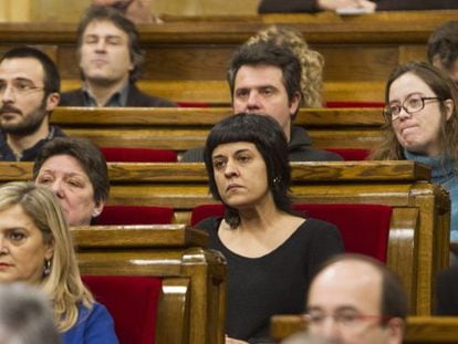 La diputada de la CUP, Anna Gabriel, avui al Parlament.