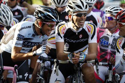 Contador, en la I Marcha Alberto Contador celebrada en Pinto