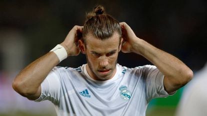 Bale, antes del partido de la Supercopa de Europa ante el United.