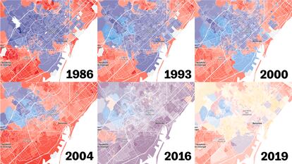 Mapa | Cómo ha votado España en las elecciones generales desde 1982, calle a calle