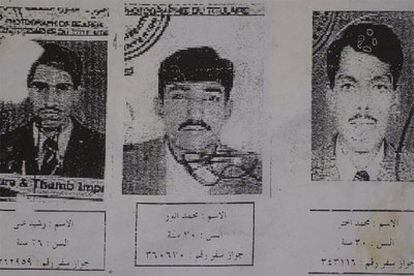 Fotografías de los cinco paquistaníes buscados por las autoridades de Egipto por su presunta relación con los atentados de Sharm el Sheij.