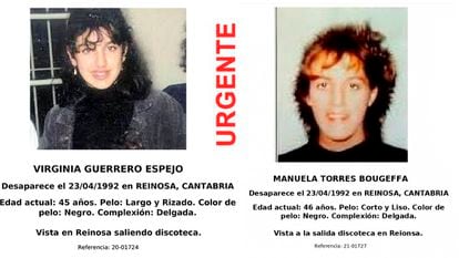 Virginia Guerrero Espejo (a la izquierda) y Manuela Torres Gougeffa, en su cartel de SOS Desaparecidos.