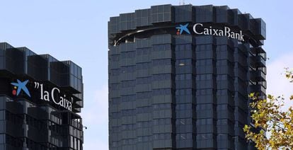 CaixaBank towers in Barcelona.