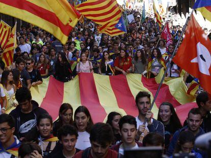 Manifestación en Barcelona en favor de la independencia