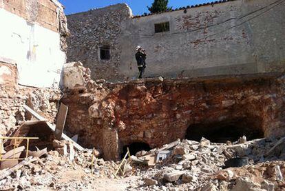 Lugar donde se ha producido un accidente laboral en el que ha fallecido un hombre de 37 años aplastado por un muro que se le ha venido encima.