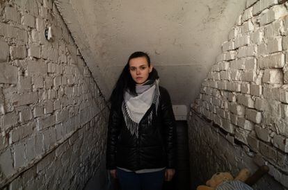 Ania Yanko, at the basement entrance. 