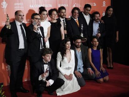 Los integrantes de la película 'Güeros' en los Ariel 2015.