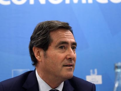 El presidente de la CEOE, Antonio Garamendi. 