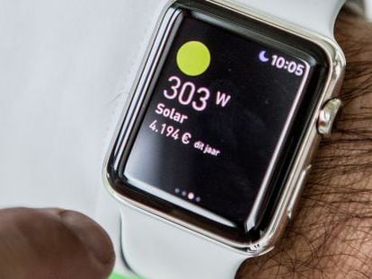 Una muestra de Smappee en un reloj de Apple.