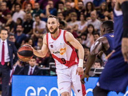 Marcelinho Huertas, jugador del Baskonia, durante el encuentro contra el FC Barcelona el pasado 10 de junio.