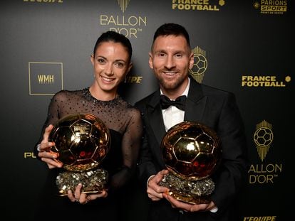 Aitana Bonmatí y Lionel Messi, ganadores del Balón de Oro 2023.