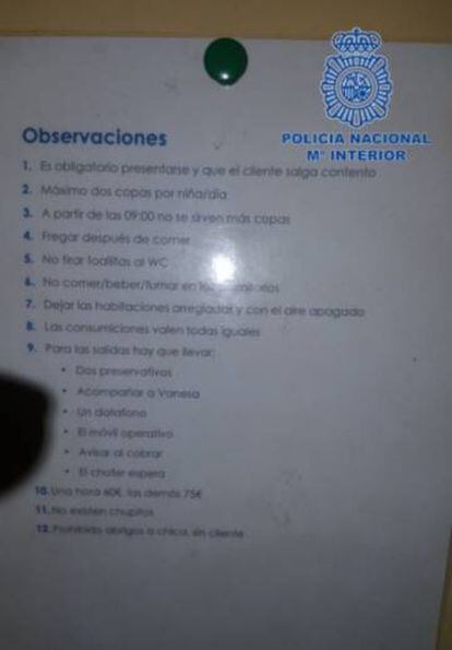 Listado de observaciones para las mujeres.