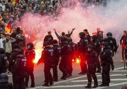 Manifestación ultraderechista que tuvo lugar el pasado agosto en Chemnitz, al este de Alemania.