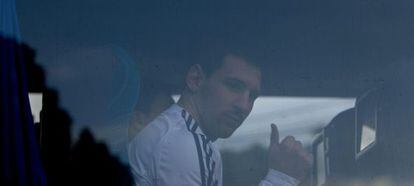 Lionel Messi, concentrado con la selección argentina.
