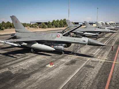 Aviones F-16 de la Fuerza Aérea Danesa.