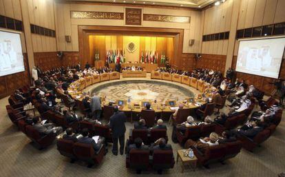Vista general de la reunión de emergencia de la Liga Árabe.