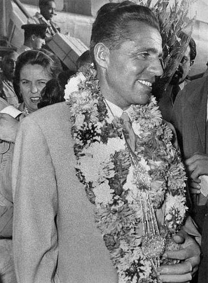 Achille Compagnoni, en 1954, tras su hazaña.
