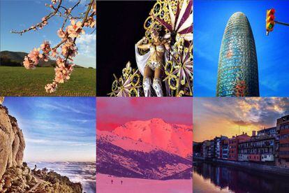 Imatges d'Instagram, en ordre, de @sginesta, @juanjofuster, @philgonzalez, @julihoski, @costadauradatur i @iphilar.
