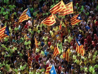 Aspecte de la manifestació de la Diada de l'11 de Setembre del passat dilluns a Barcelona.