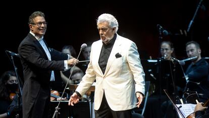 Plácido Domingo, durante su actuación en el festival Starlite de Marbella.