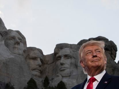 El presidente Trump, durante una visita al monte Rushmore este verano.