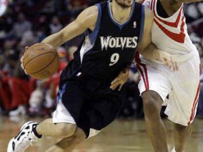 Ricky Rubio y el jugador de Houston Rockets Kyle Lowry