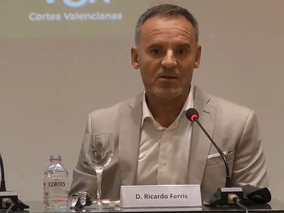 Ricardo Ferris, durante una mesa redonda organizada por Vox en la Comunidad valenciana, en octubre.