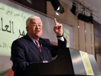 El presidente palestino, en la apertura del congreso de Fatah en Ramala.
