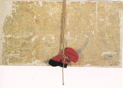 'Pintura románica y barretina', obra de Tàpies de 1971.