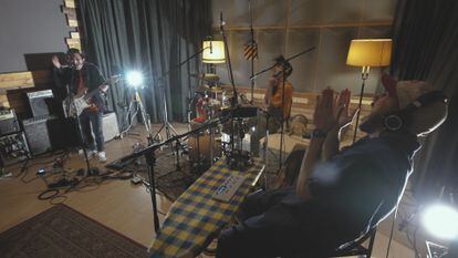 Big Menu, durante la sesión de grabación en Sol de Sants Studios.
