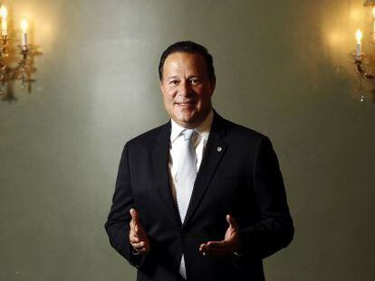 El presidente de la República de Panamá, tras la entrevista.