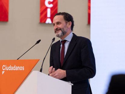 El portavoz nacional de Ciudadanos y candidato a la presidencia de la Comunidad de Madrid, Edmundo Bal, durante una rueda de prensa.
