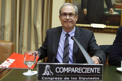 Gregorio Martínez, tesorero del PSOE, en el Congreso.