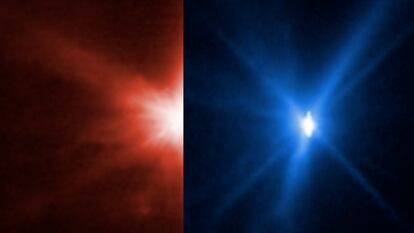 Los telescopios Hubble y Webb captan el instante antes al impacto de la sonda DART contra Dimorfo.
