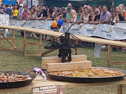Imagen del concurso de paellas de Aixerrota, en Getxo, celebrado este domingo.