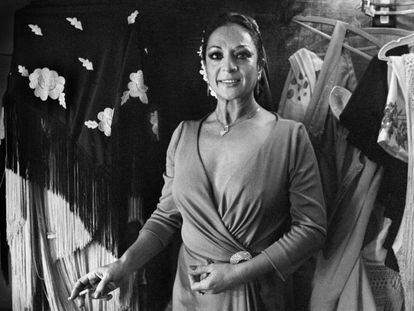La cantante de copla, bailaora y actriz Lola Flores, en 1979.