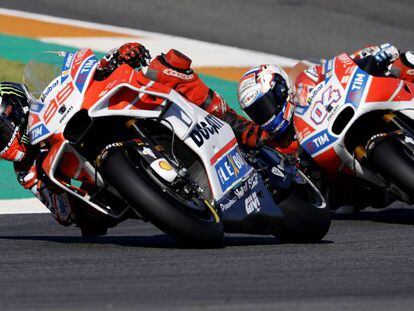 Lorenzo y Dovizioso, en el gran premio de la Comunitat Valenciana.